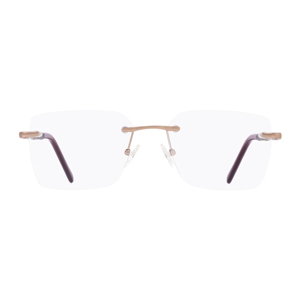 Rectangle Gold/Wine Eyeglasses
