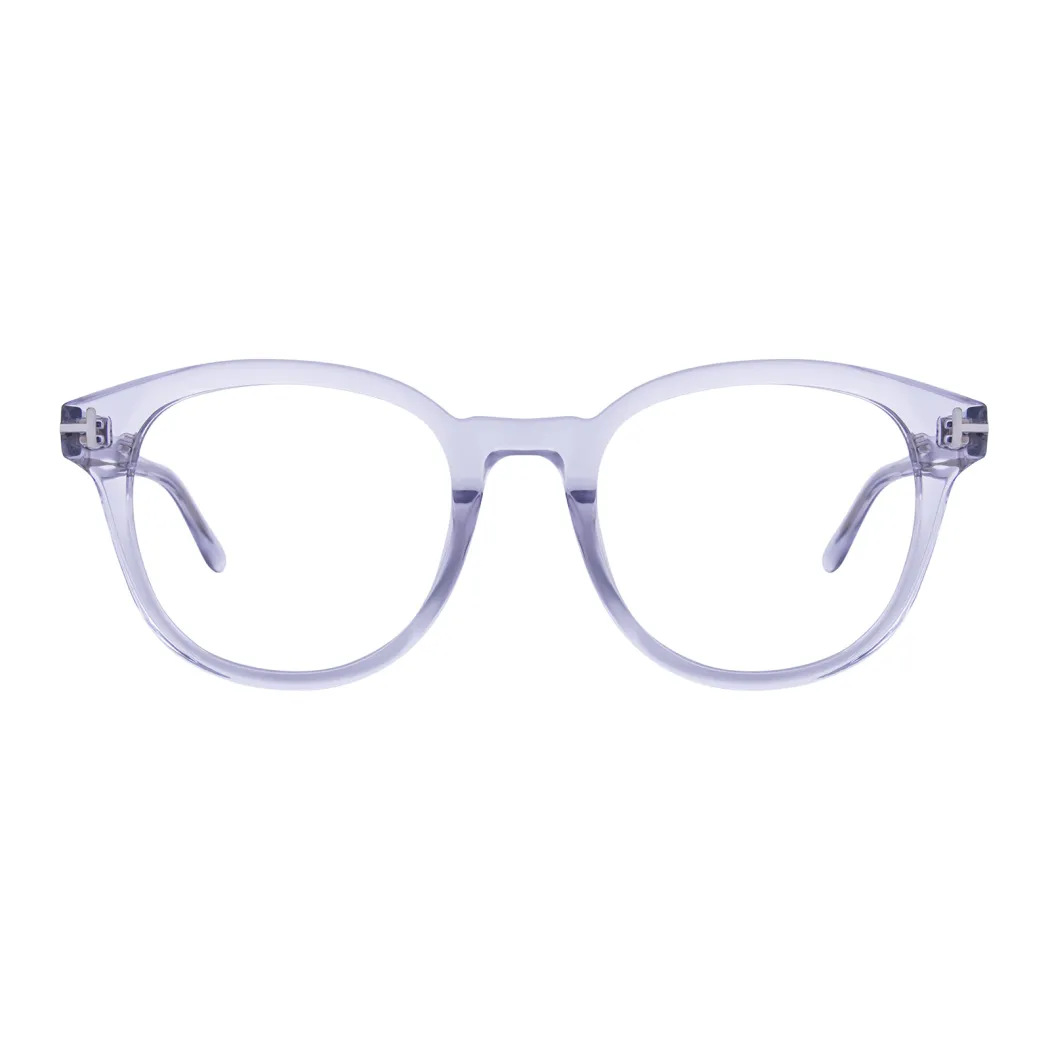 Square Transparent Gray Eyeglasses