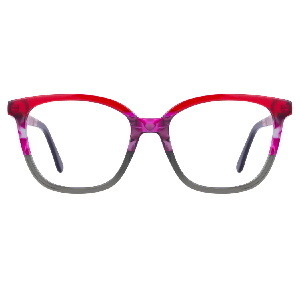 Square Red/Grey Eyeglasses