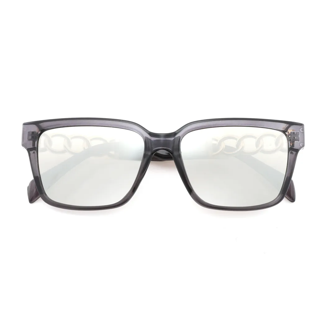 Square Transparent Gray Sunglasses