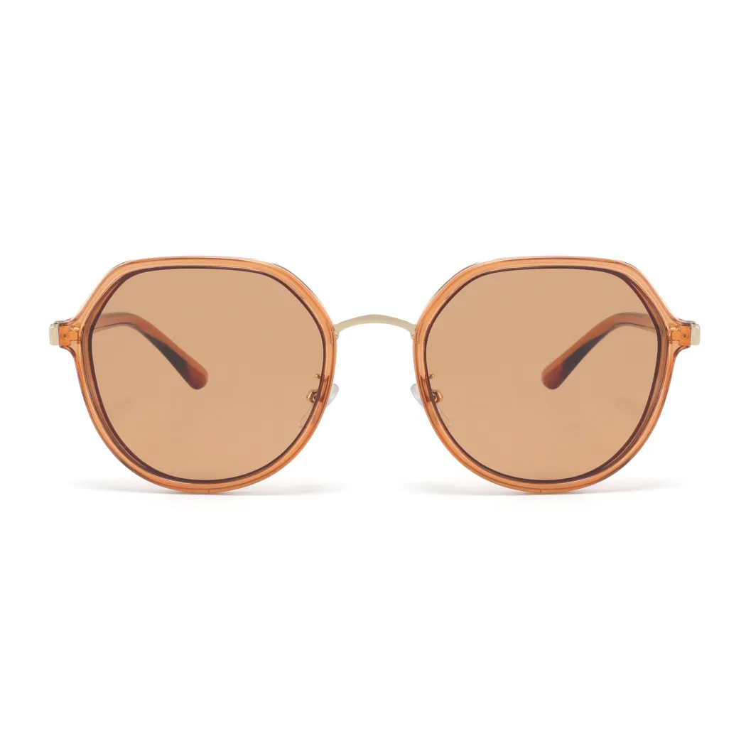 Geometric Light Brown Sunglasses