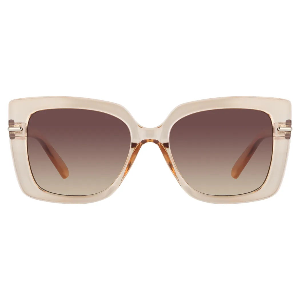 Square Transparent Amber Sunglasses