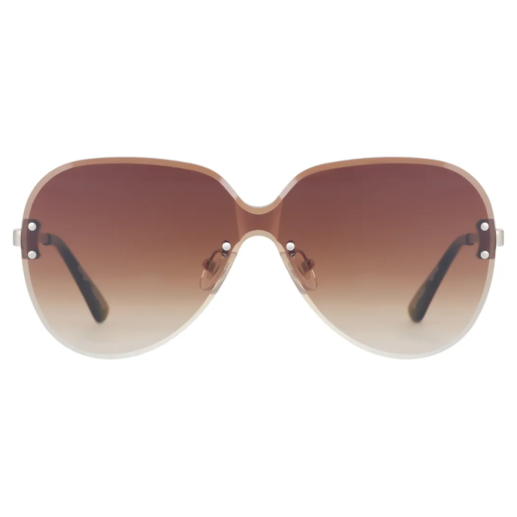 Oval Transparent Amber Sunglasses