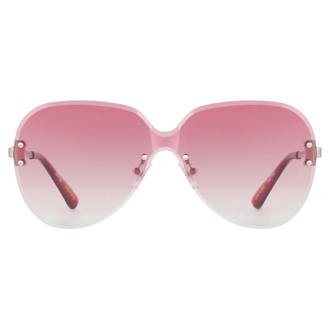 Oval Transparent Red Sunglasses