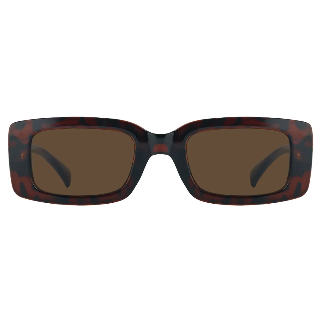 Rectangle Dark Tortoiseshell Sunglasses