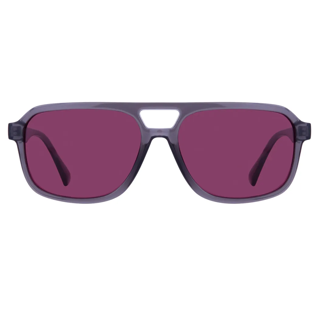 Square Transparent Gray Sunglasses