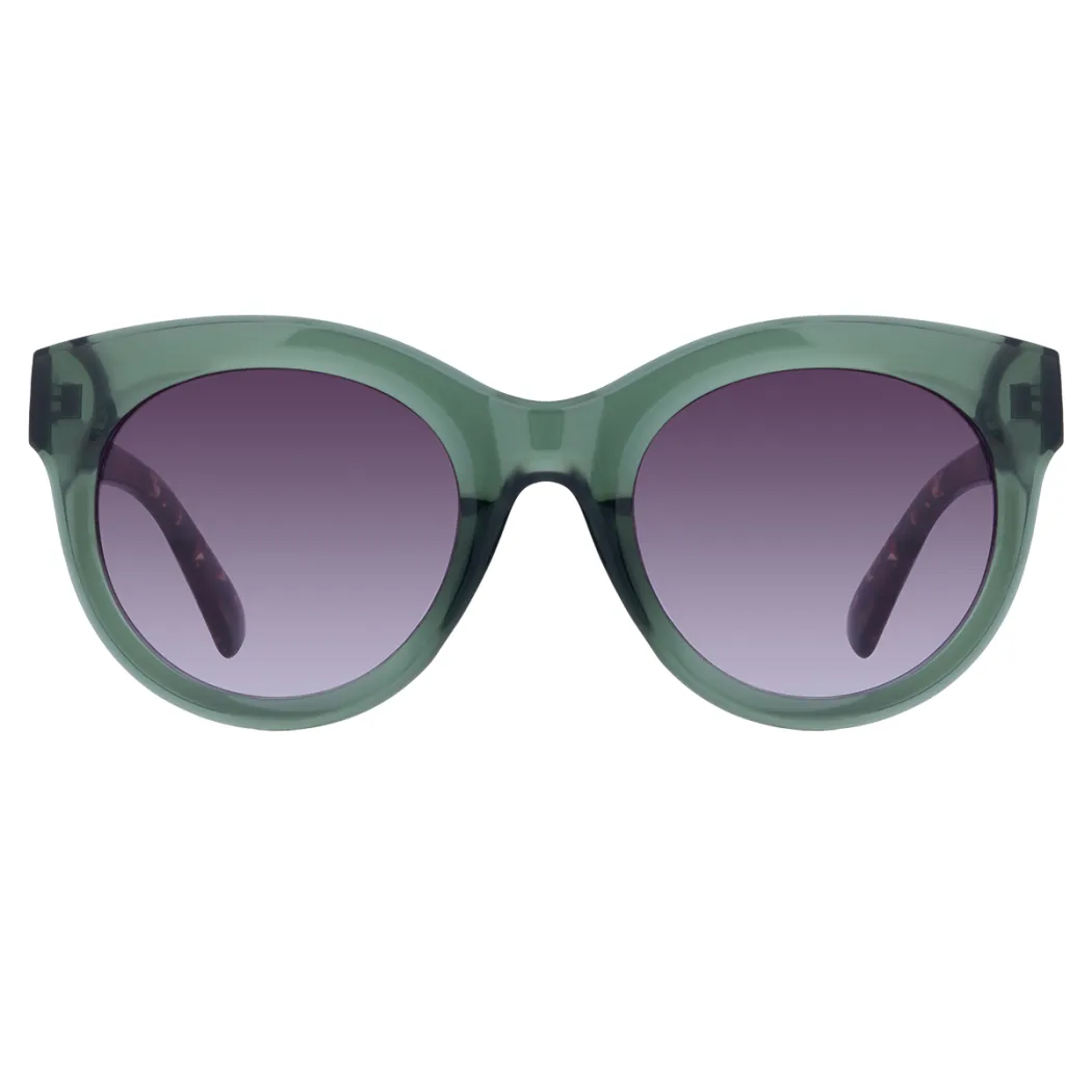 Round Transparent Green Sunglasses