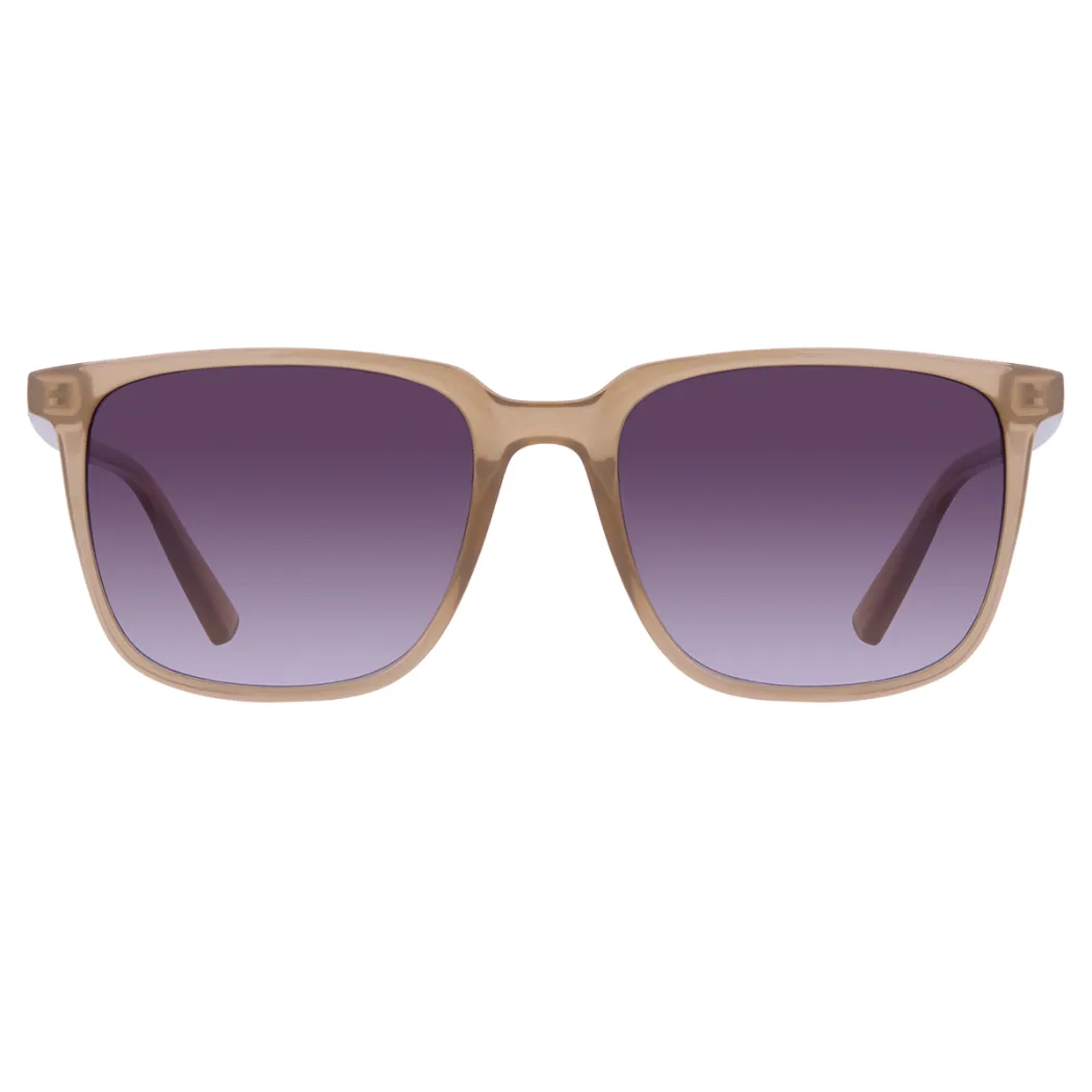 Square Transparent Amber Sunglasses