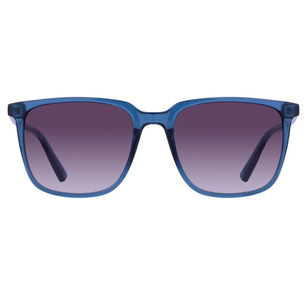 Square Transparent Blue Sunglasses