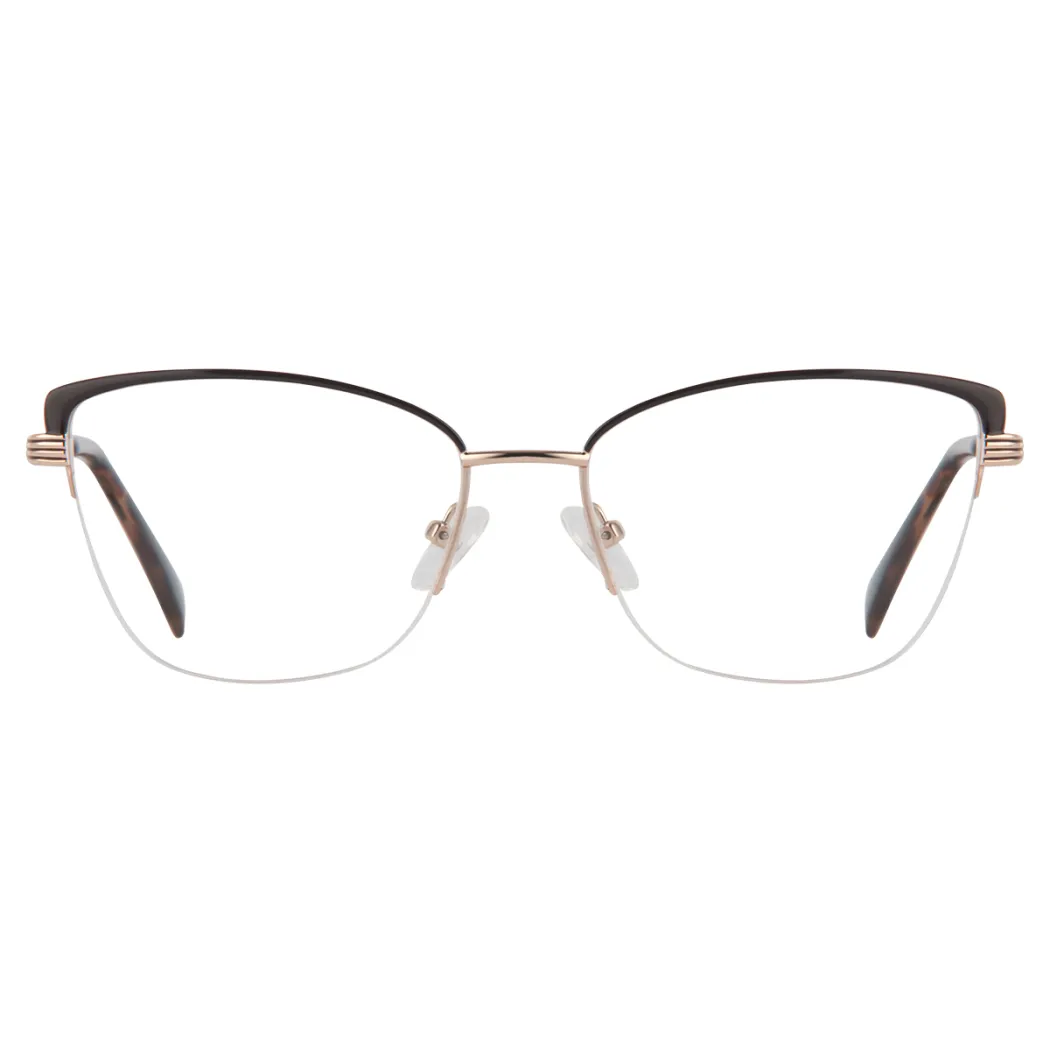 Browline Black Gold Eyeglasses