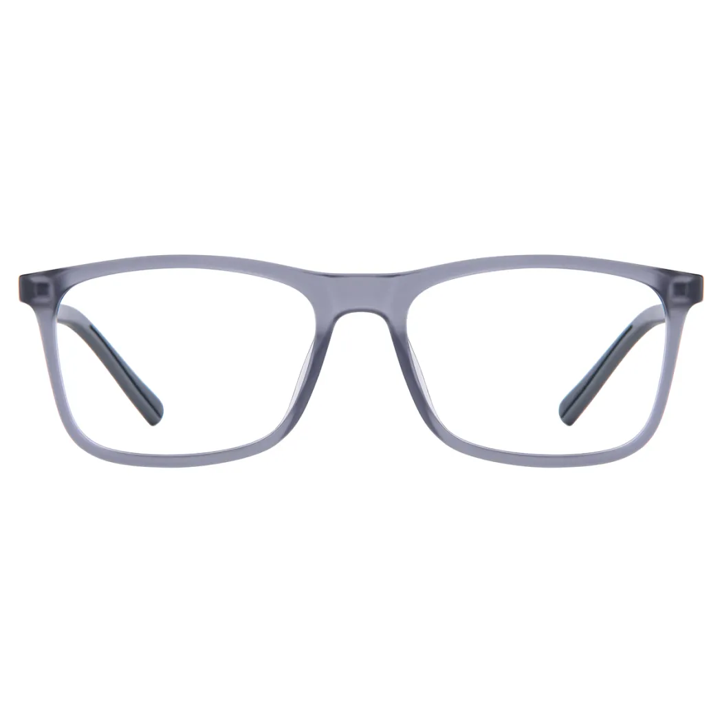 Rectangle Transparent Gray Eyeglasses