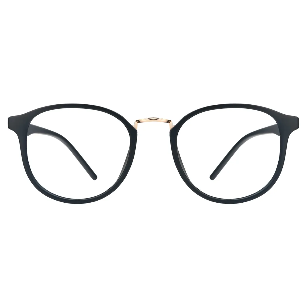 Round Matte Black Eyeglasses