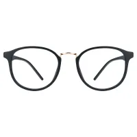 Round Matte Black Eyeglasses