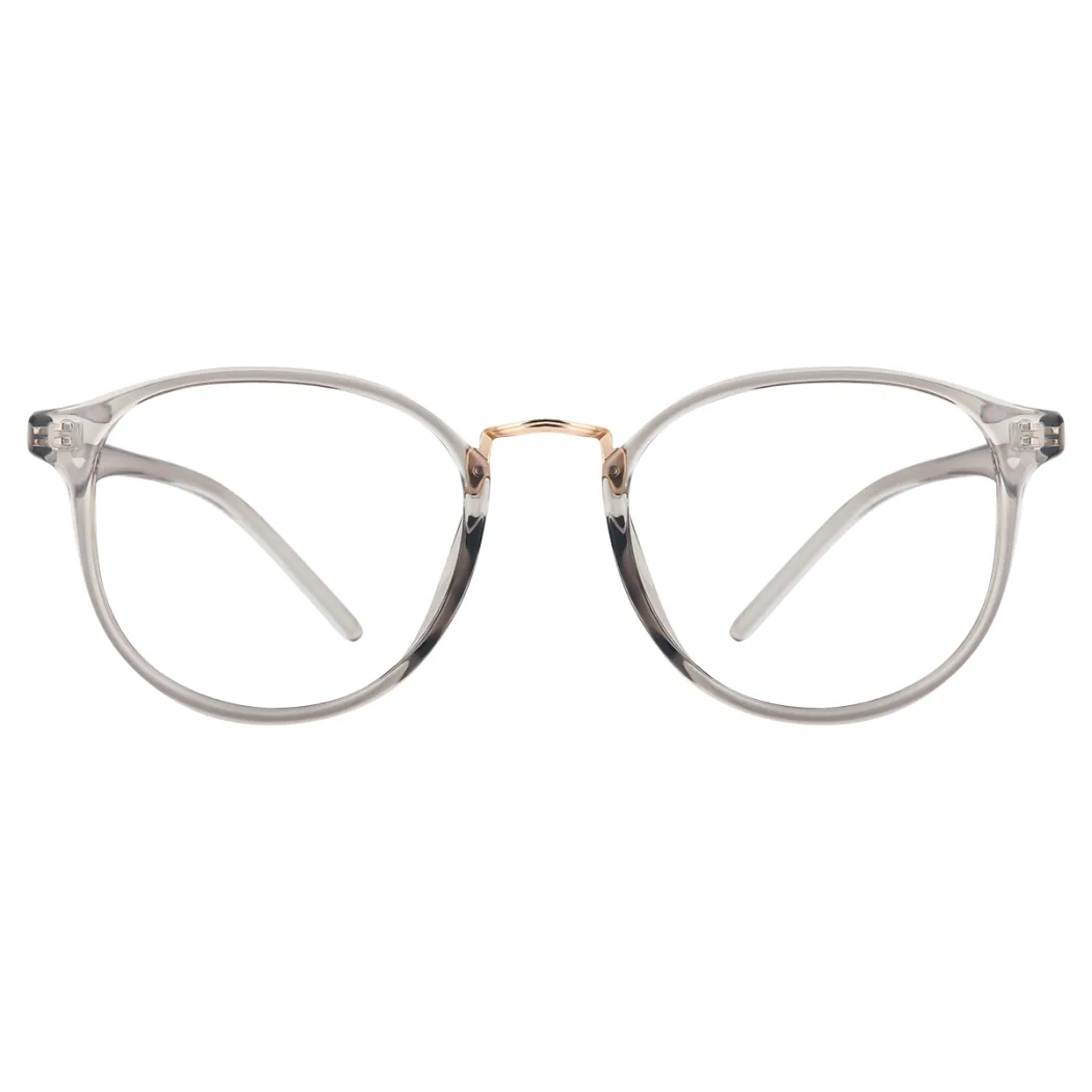Round Light Gray Eyeglasses