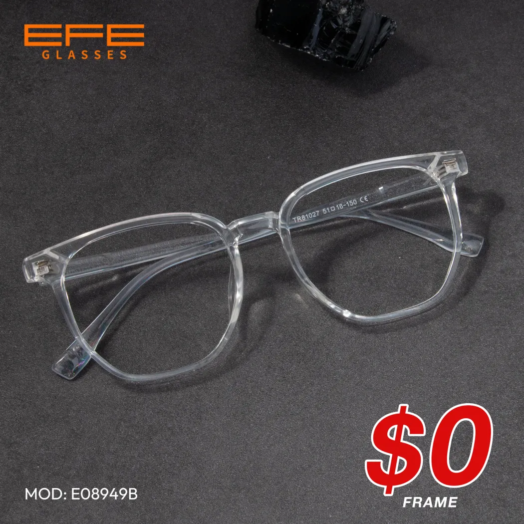 Square Transparent Gray Eyeglasses
