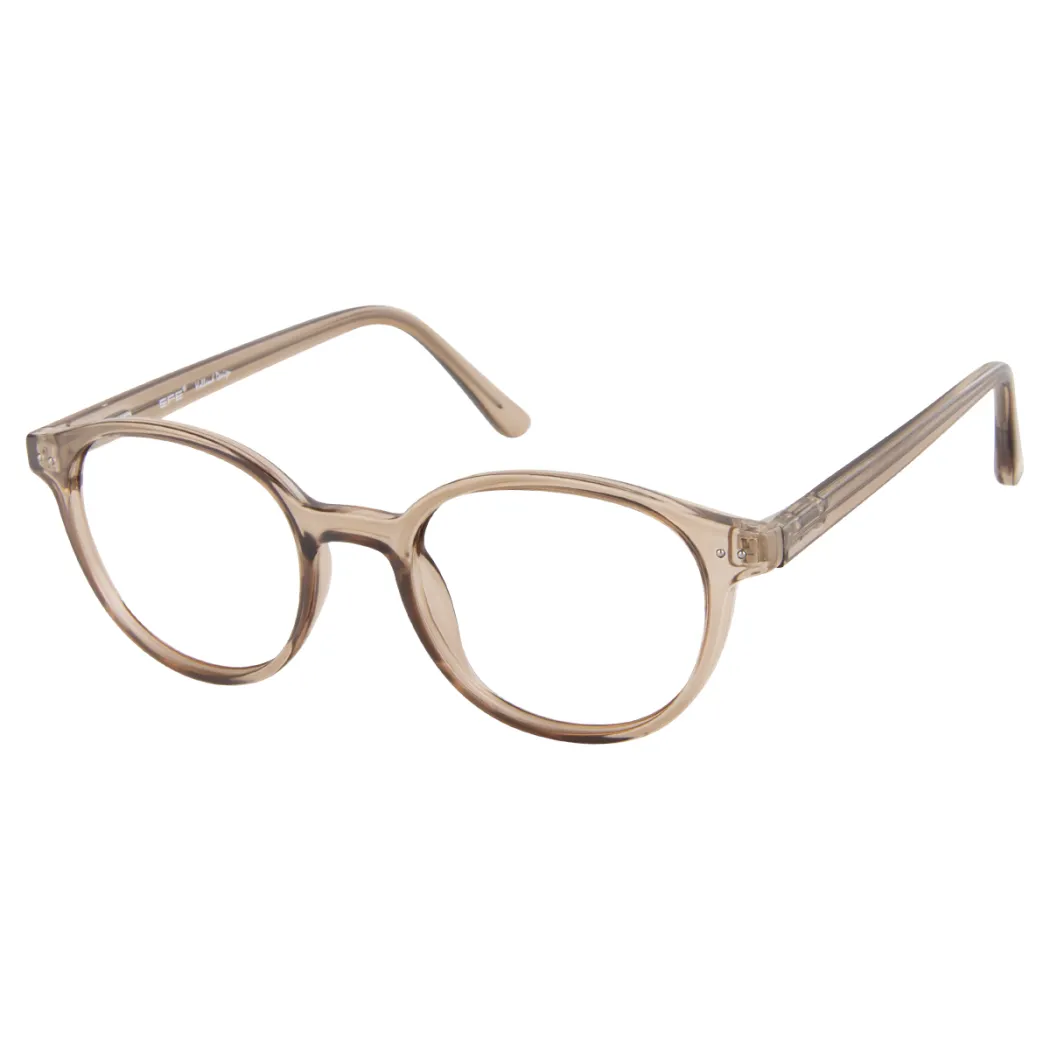 Round Transparent Amber Eyeglasses