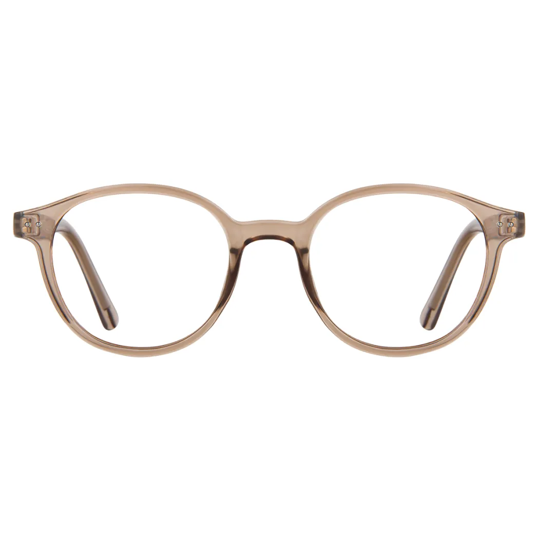 Round Transparent Amber Eyeglasses