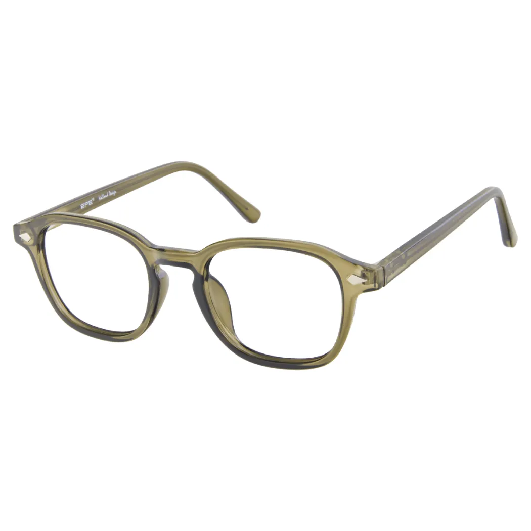 Rectangle Transparent Green Eyeglasses
