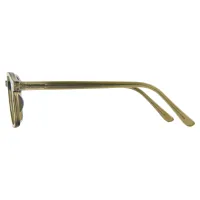 Rectangle Transparent Green Eyeglasses
