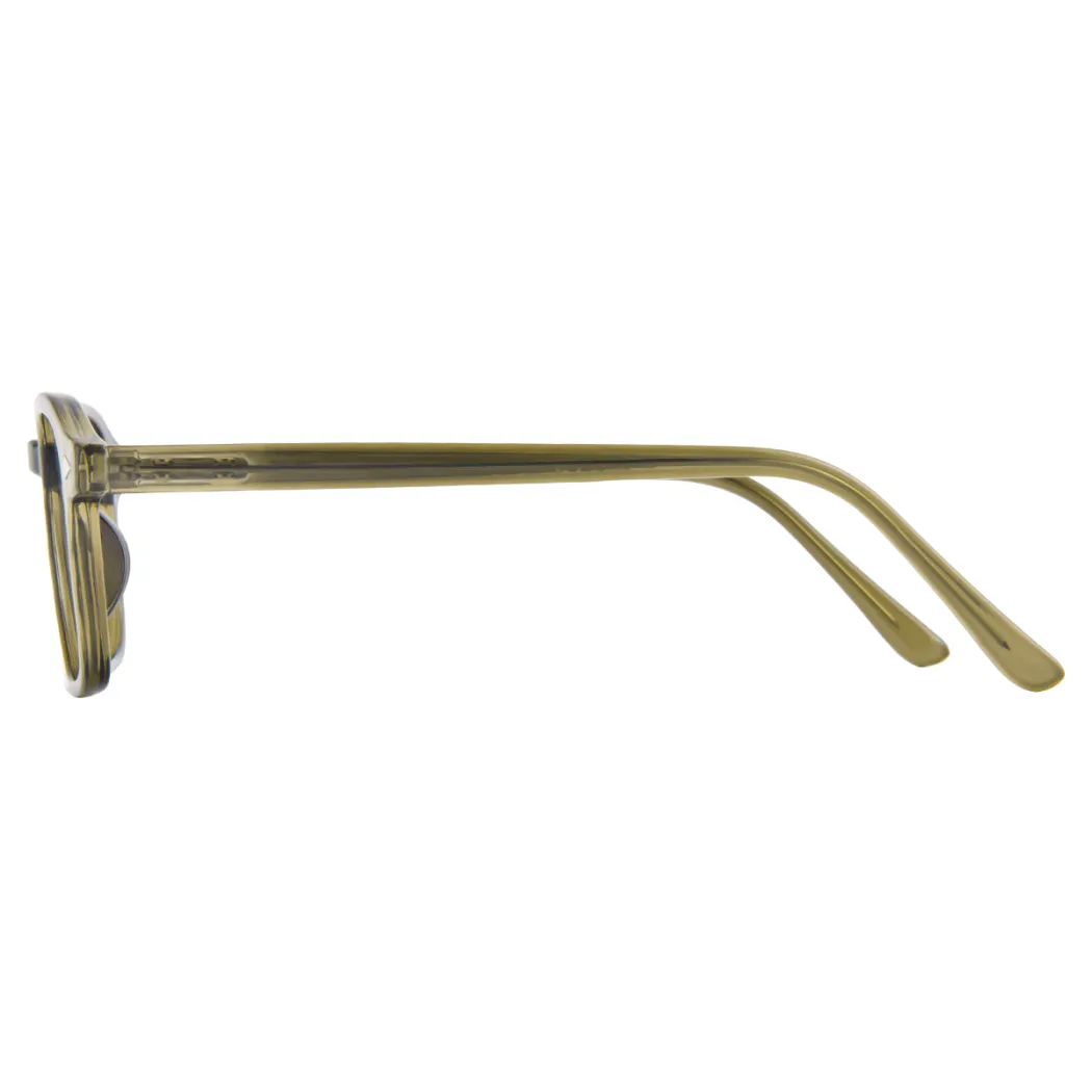 Rectangle Transparent Green Eyeglasses