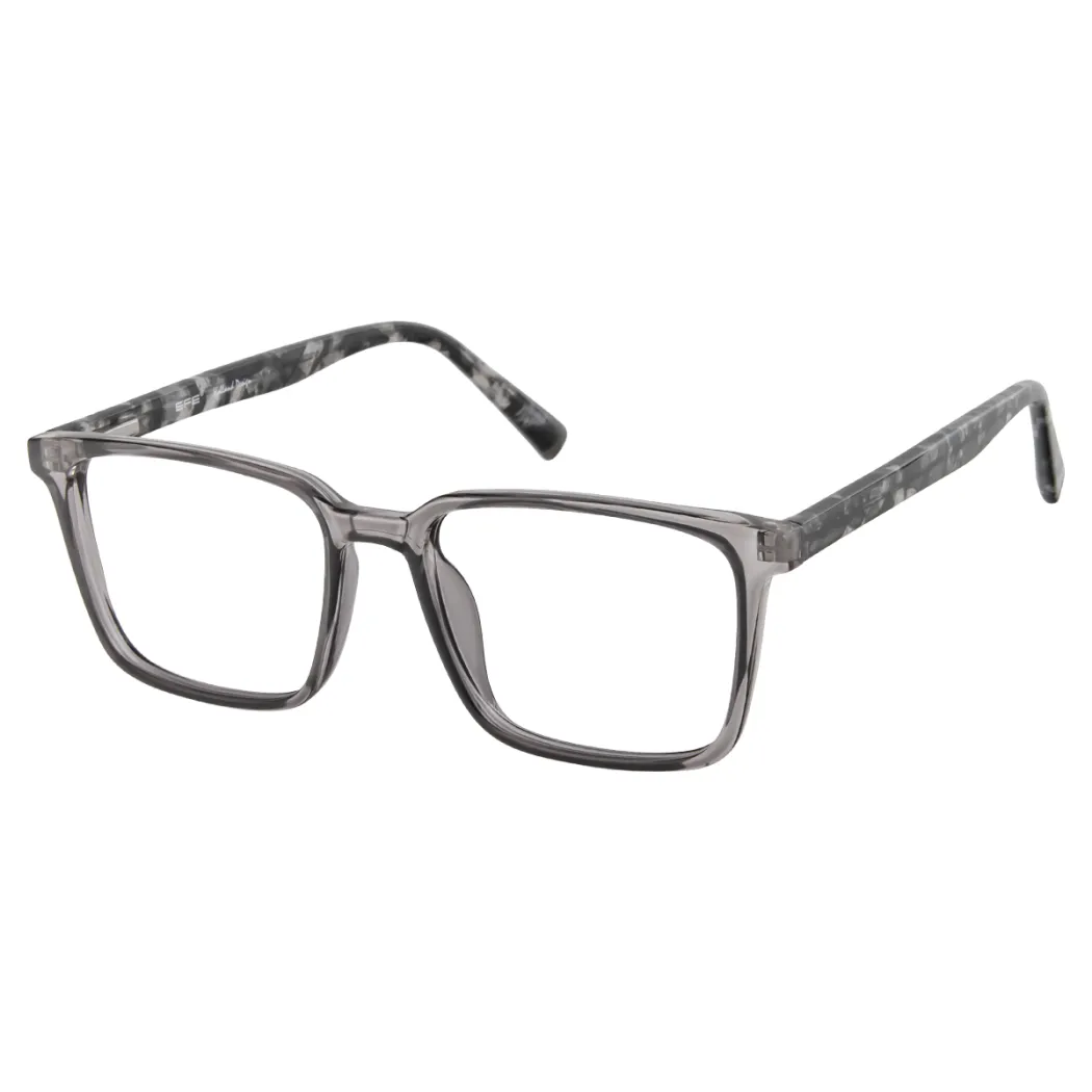 Rectangle Transparent Gray Eyeglasses