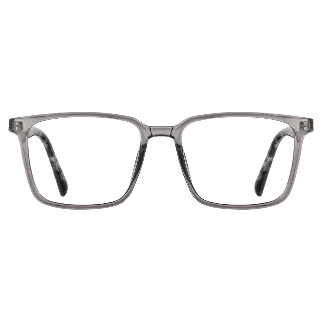 Rectangle Transparent Gray Eyeglasses