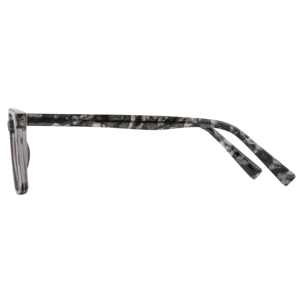 Rectangle Transparent Gray Eyeglasses