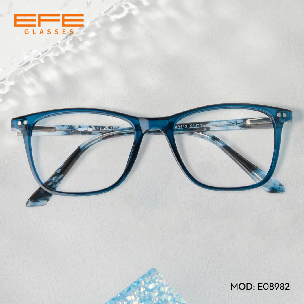 Rectangle Transparent Green Eyeglasses