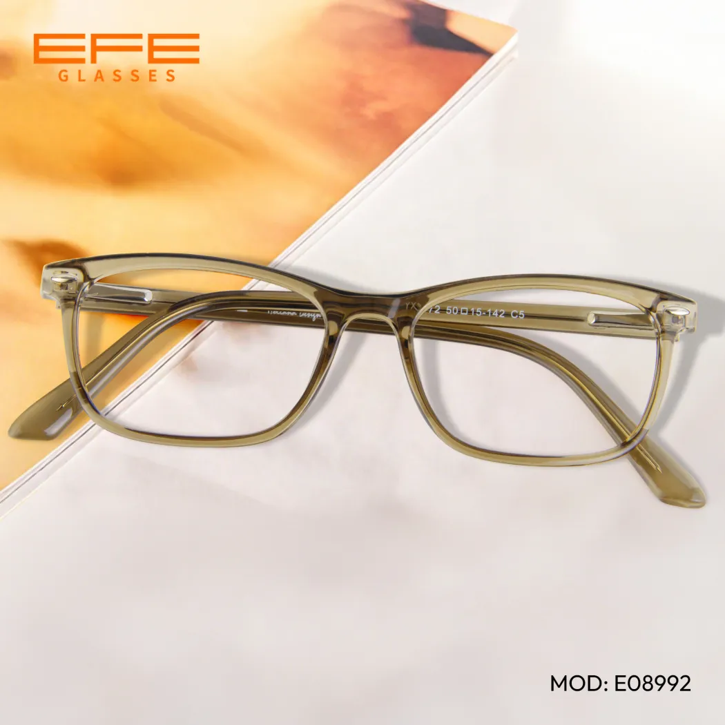 Rectangle Transparent Green Eyeglasses