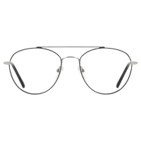 Aviator Black Silver Eyeglasses