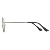 Aviator Black Silver Eyeglasses