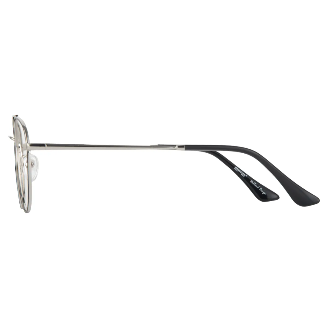 Aviator Black Silver Eyeglasses