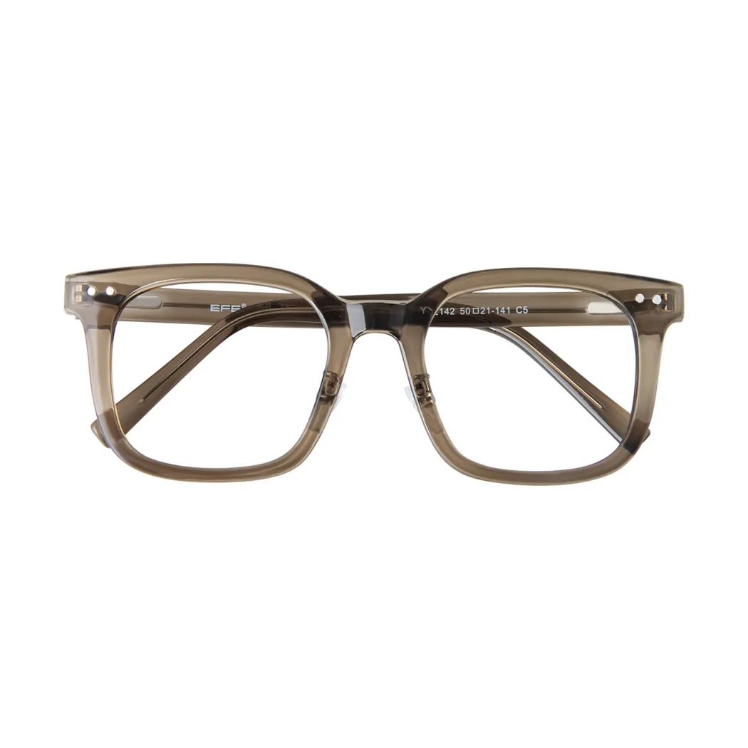 Square Transparent Green Eyeglasses