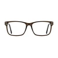 Rectangle Transparent Brown Eyeglasses