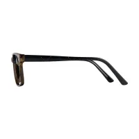 Rectangle Transparent Brown Eyeglasses