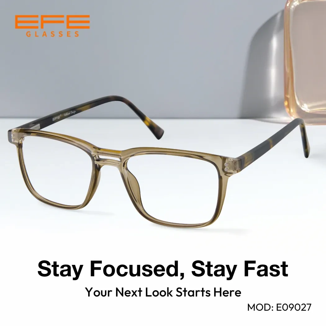 Rectangle Transparent Green Eyeglasses