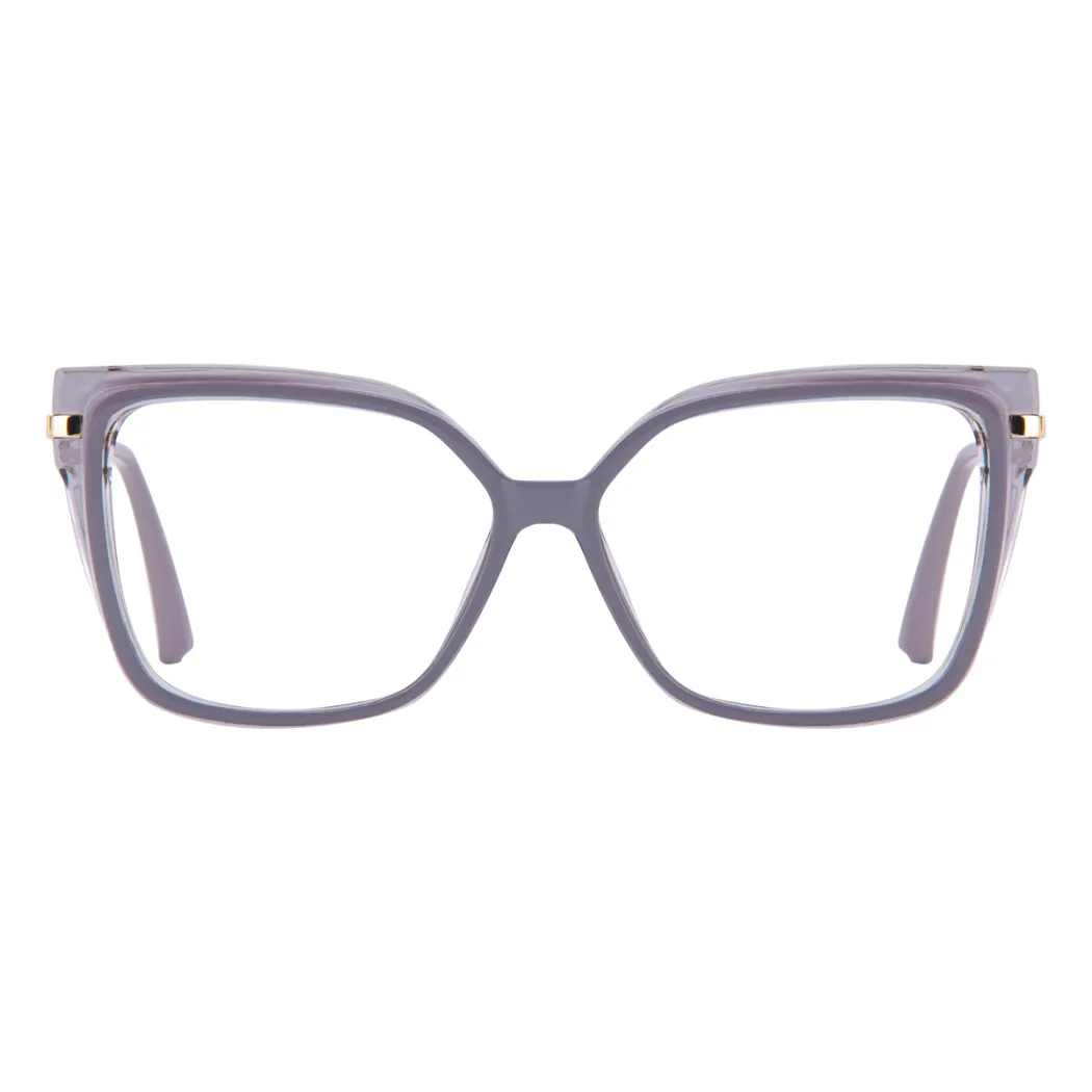 Square Transparent Gray Eyeglasses