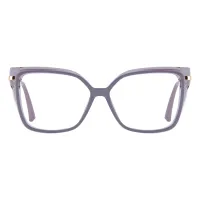 Square Transparent Gray Eyeglasses