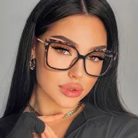 Square Transparent Gray Eyeglasses