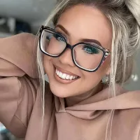 Square Transparent Gray Eyeglasses