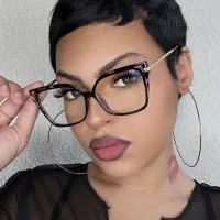 Square Transparent Gray Eyeglasses