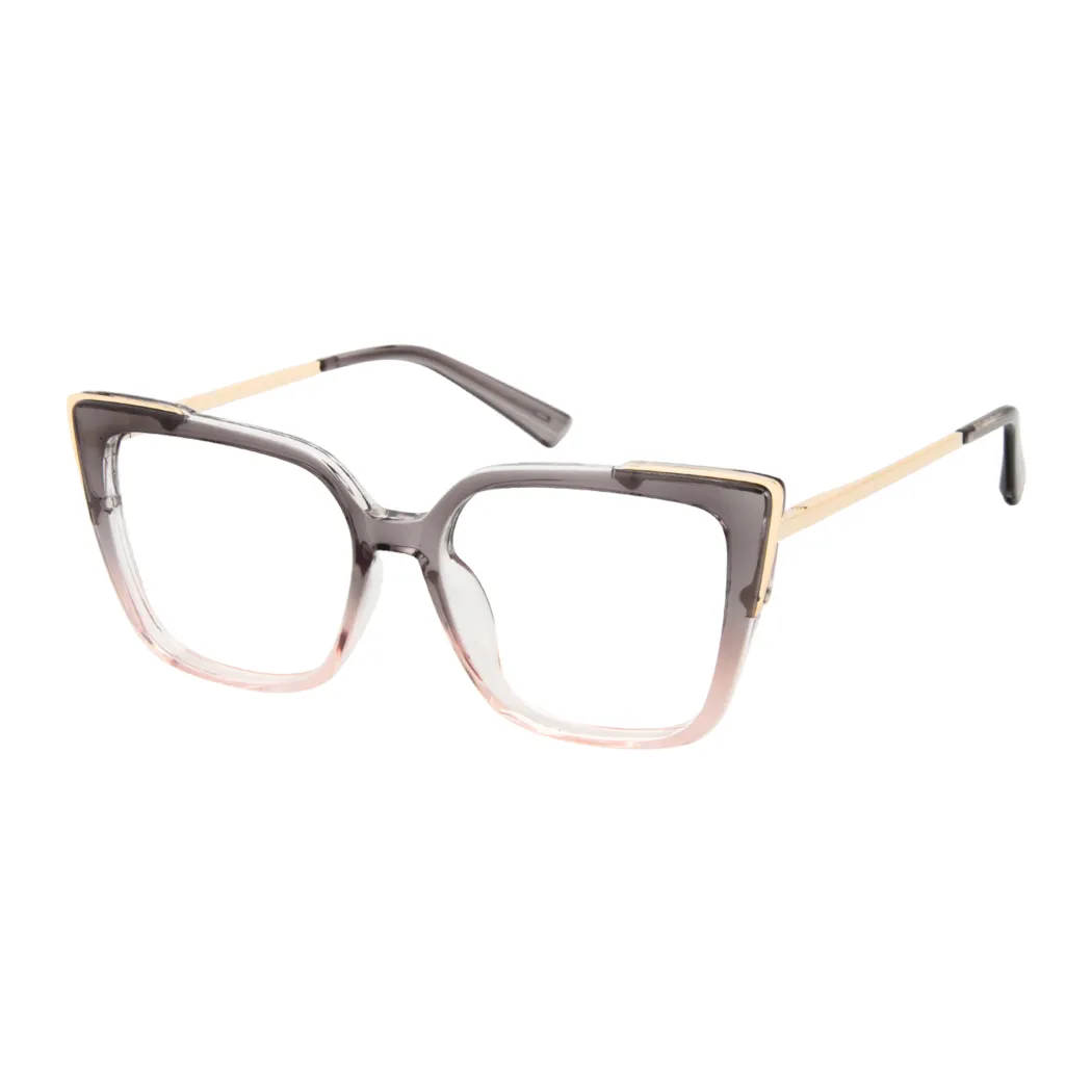Square Transparent Gray/Transparent Pink Eyeglasses