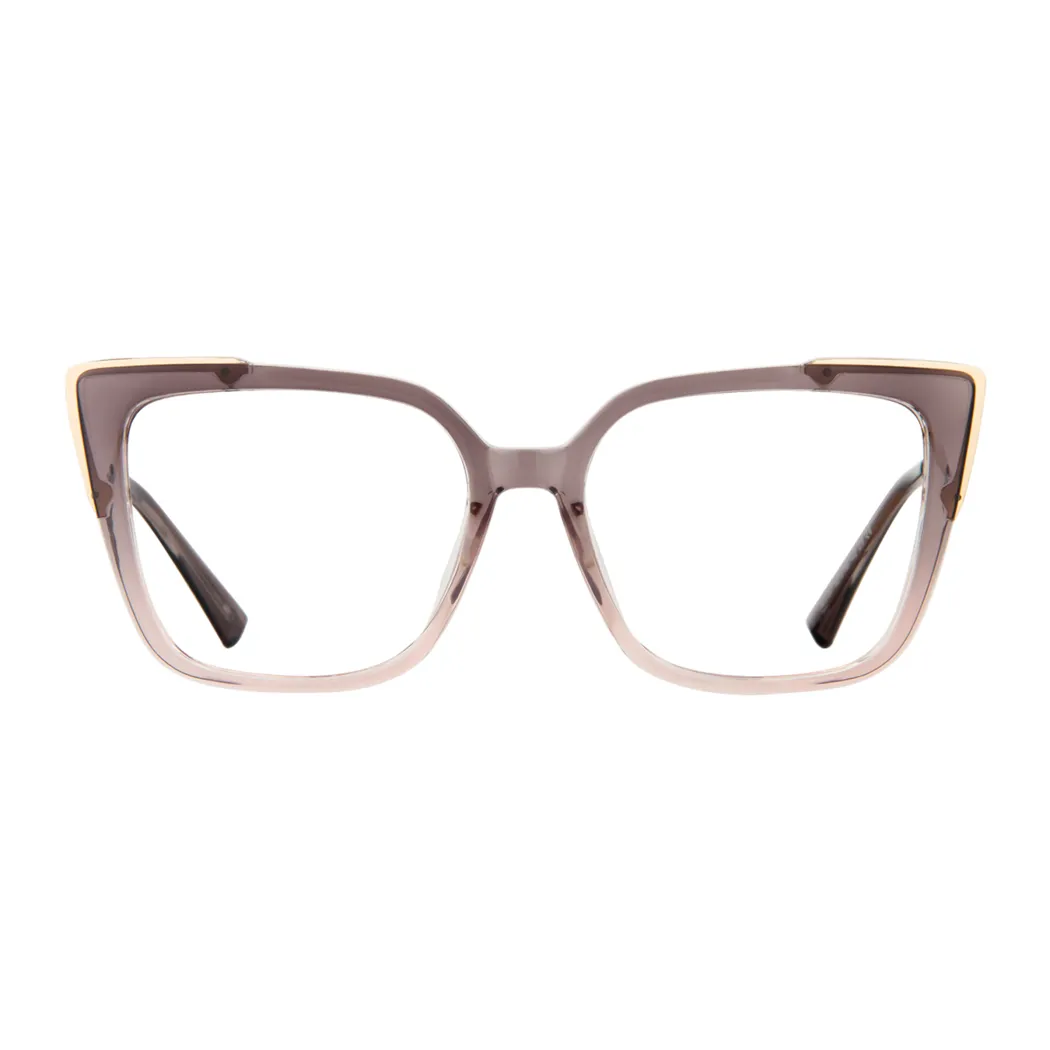 Square Transparent Gray/Transparent Pink Eyeglasses