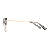 Square Transparent Gray/Transparent Pink Eyeglasses