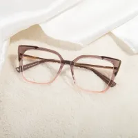 Square Transparent Gray/Transparent Pink Eyeglasses