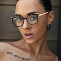 Square Transparent Gray/Transparent Pink Eyeglasses