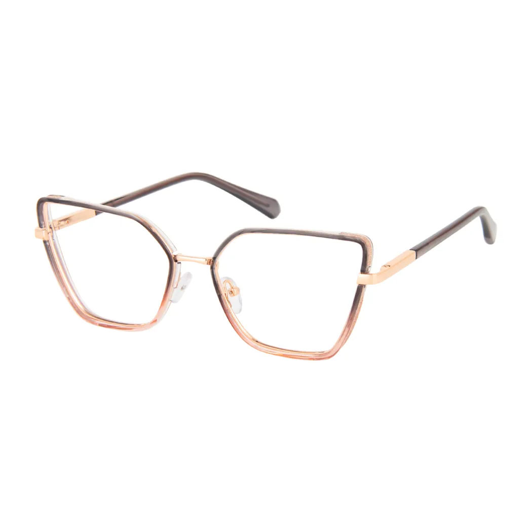 Square Transparent Gray/Transparent Pink Eyeglasses