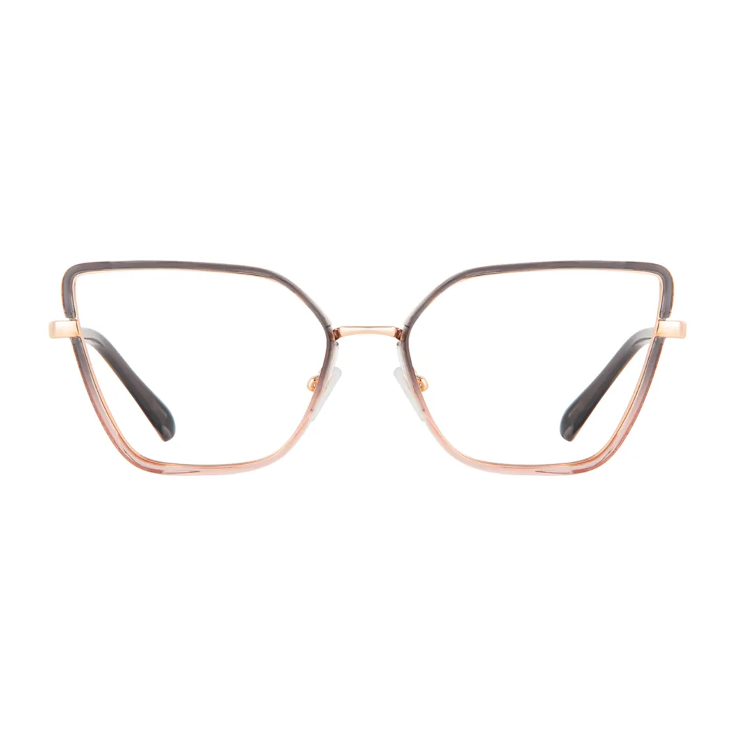 Square Transparent Gray/Transparent Pink Eyeglasses