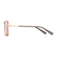 Square Transparent Gray/Transparent Pink Eyeglasses