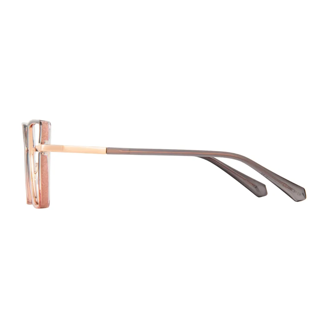 Square Transparent Gray/Transparent Pink Eyeglasses